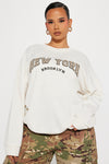 Brooklyn NY Crew Neck Sweatshirt - Beige