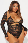 In Control Lace Bodysuit - Black