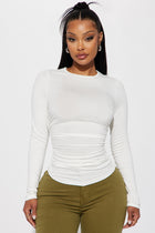 Raven Ruched Top - Off White