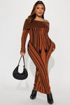 Alyssa Sweater Maxi Dress - Rust/combo