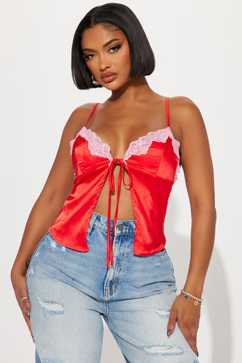 Lacey Mood Corset Top - Red
