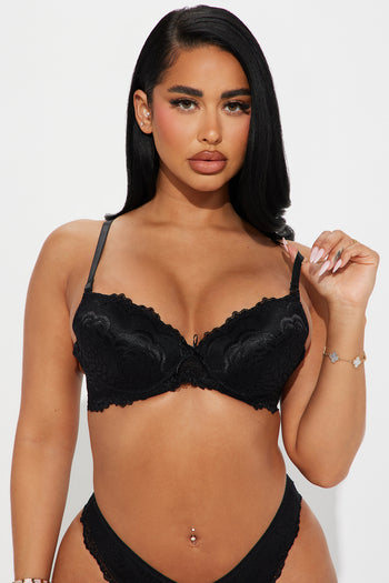 SO Gimme a Boost Biggest Push up Bra yet Black Lace Edging & Back