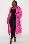 Into The Matrix Long Windbreaker - Fuchsia