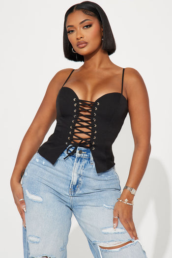 Lingering Feelings Lace Corset Top - Brown, Fashion Nova, Knit Tops