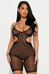 Fill Me In Romper Bodystocking - Black