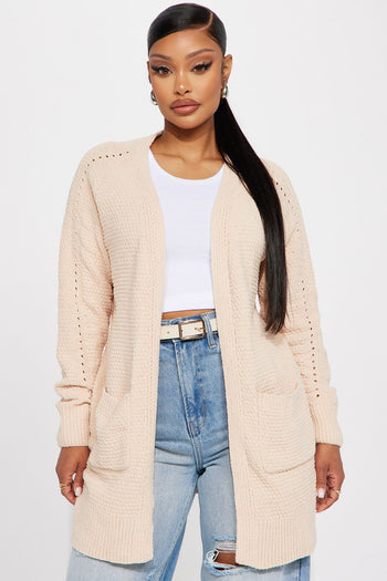 Real Love Open Front Cardigan - Taupe, Fashion Nova, Sweaters