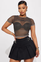 Little Secret Mesh Top - Brown