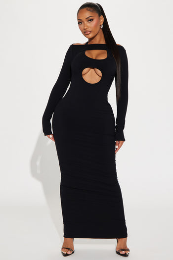 Carmela Cutout Maxi Dress - Black, Fashion Nova, Dresses