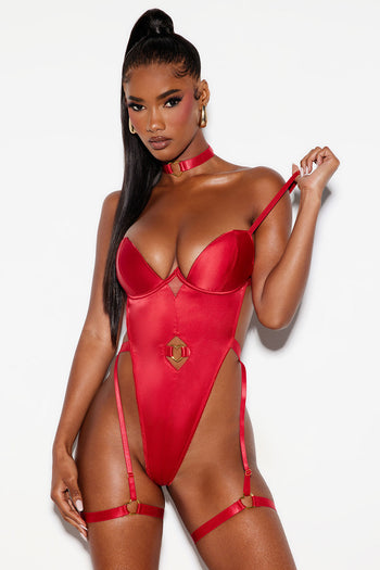 Softest Touch Extra Long Fluff Mesh Robe - Red