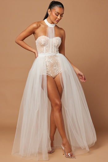 Aliya Tulle Maxi Dress - White, Fashion Nova, Luxe
