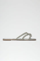 Hard To Reach Embellished Flat Sandals - Silver