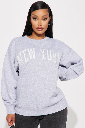 New York Puff Print Sweatshirt | Bottoms | and Grey Screens Tops Nova, Nova Fashion Fashion - Heather