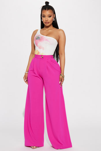 Aura Wide Leg Pant 33 - Pink, Fashion Nova, Pants
