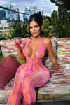 Bahamas Mama Mesh Jumpsuit - Pink/combo