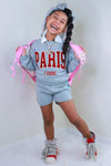 Mini When In Paris Fleece Short Set - Grey