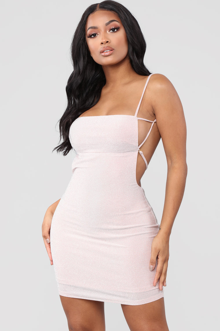 pale pink mini dress