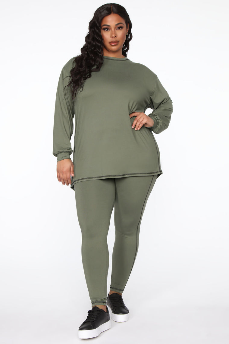 Soft Cuddles Pant Set - Olive, Matching Sets | Fashion Nova