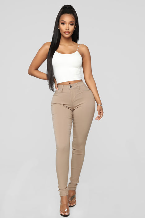 tan skinny pants