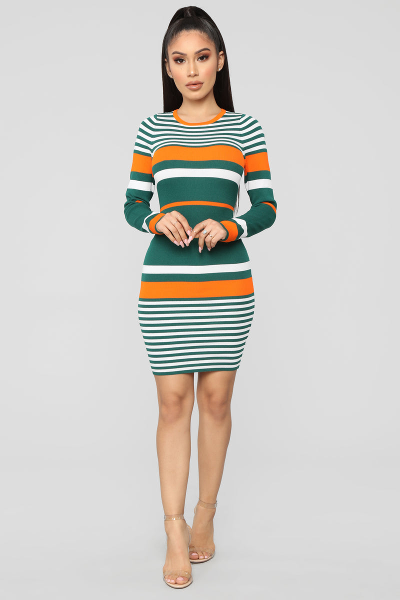 Struttin' Side To Side Sweater Dress - Teal/Orange | Fashion Nova ...