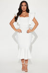 Elyse Bandage Midi Dress - White