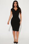 Bills Paid Midi Dress - Black