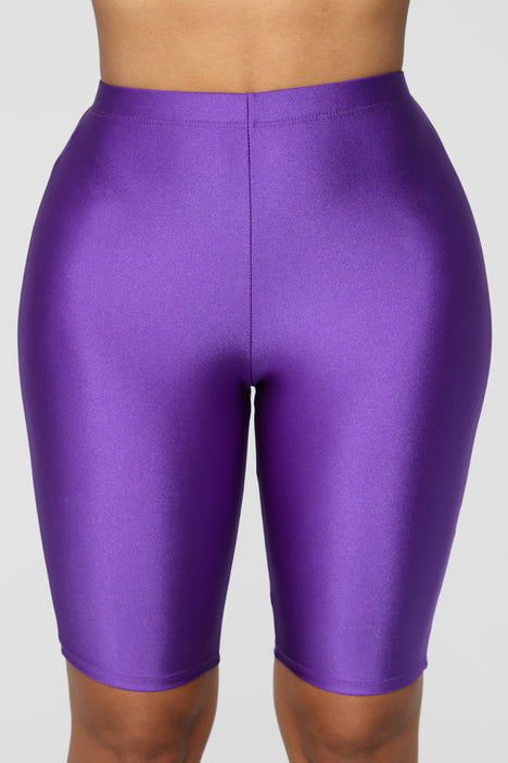 plus size purple biker shorts