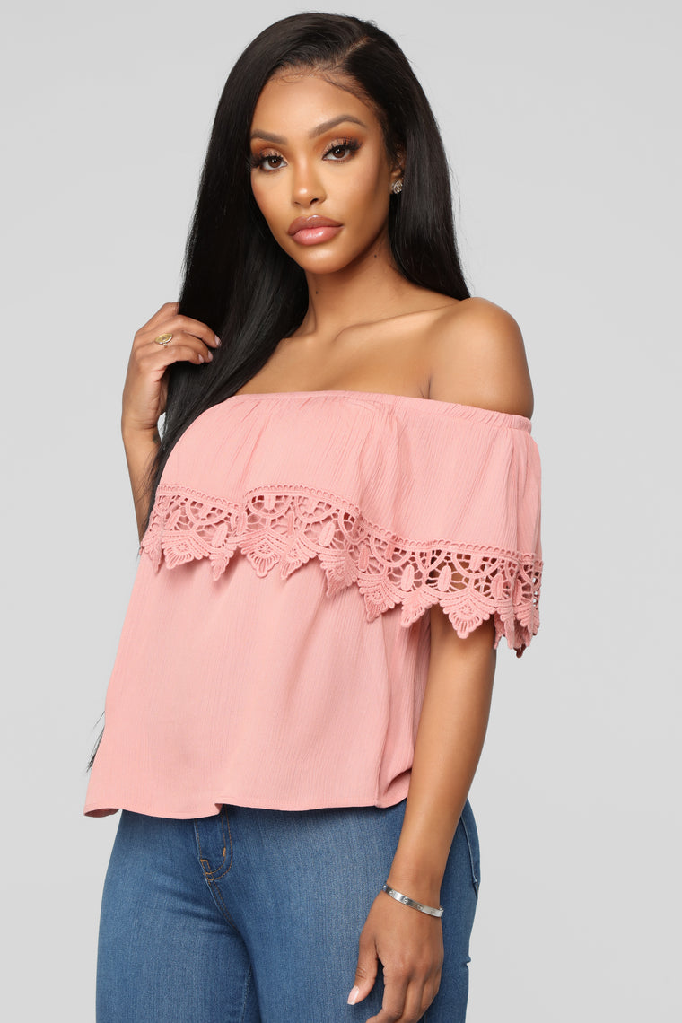Lost In The Lace Top - Mauve - Shirts & Blouses - Fashion Nova