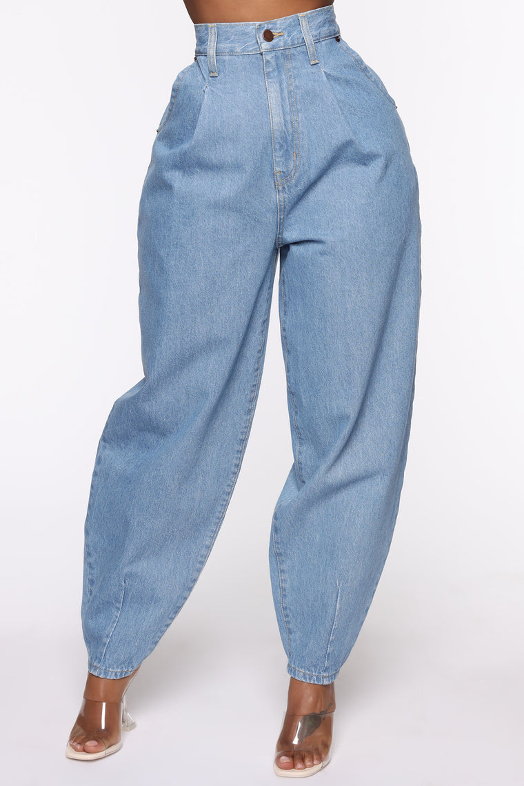 denim balloon pants