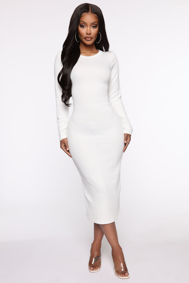 white long sleeve dress fashion nova