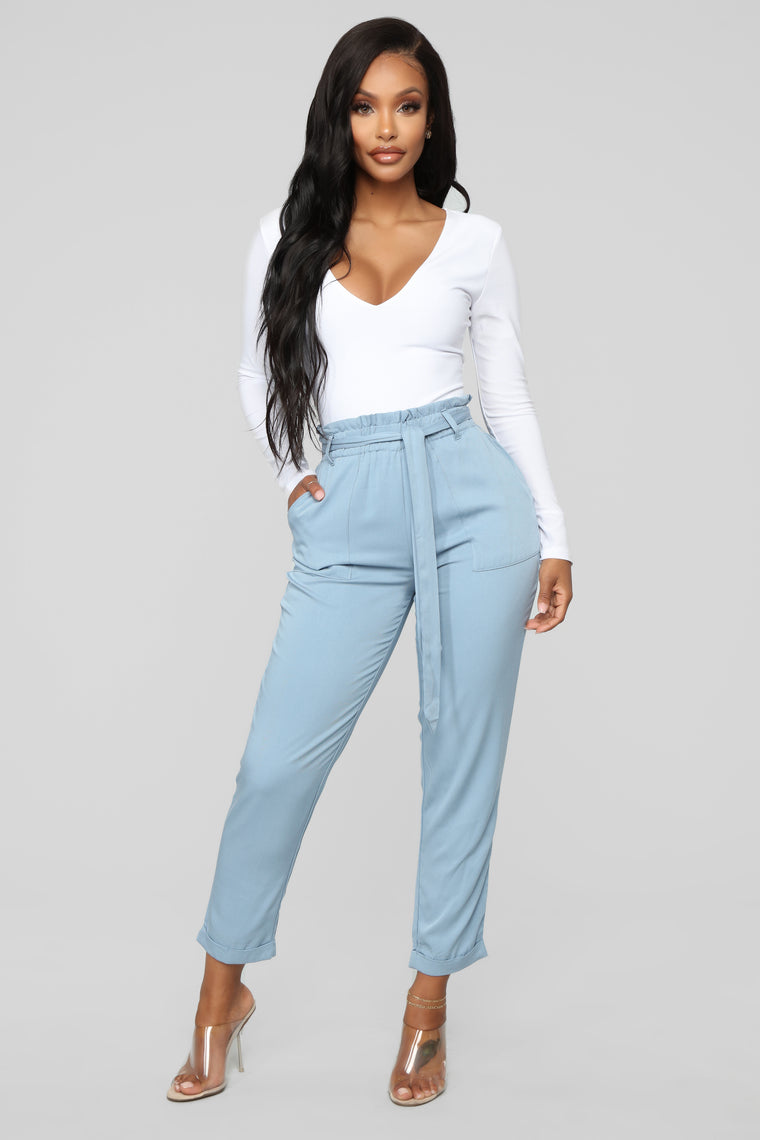 Always A Classic Tie Waist Pants - Denim