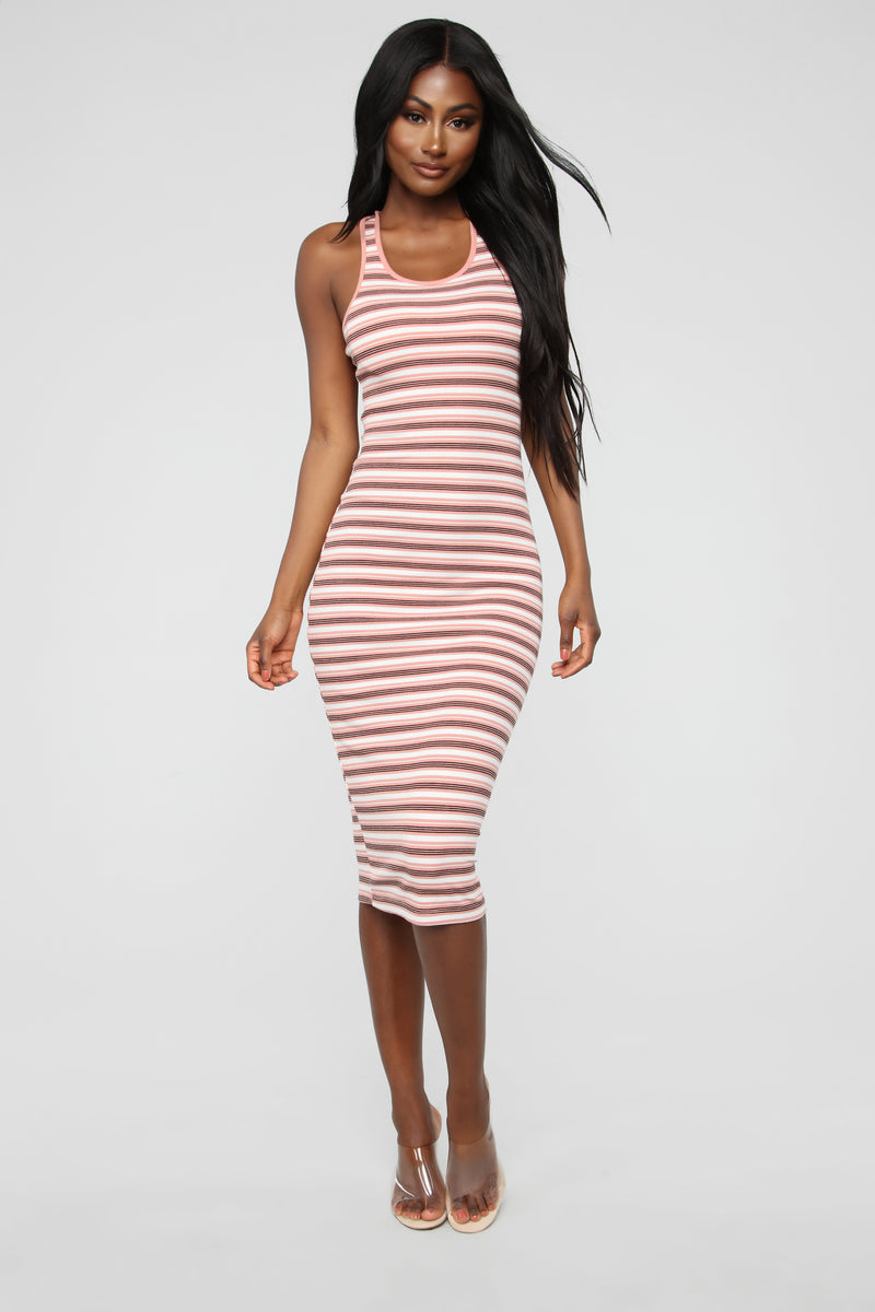 Fan Of Stripes Ribbed Dress - Pink/White | Fashion Nova, Dresses ...