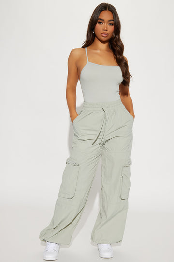 Michelle Wide Leg Cargo Pant - Sage | Fashion Nova, Pants | Fashion Nova