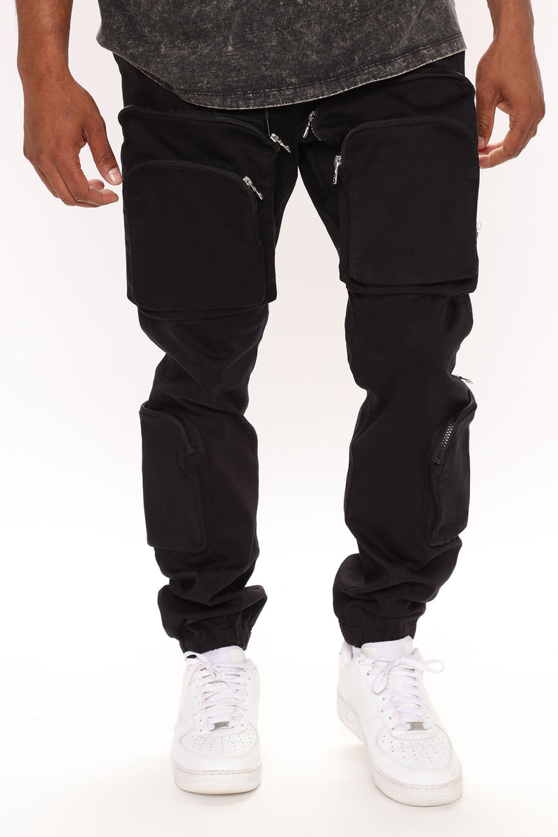 Dank Drawstring Cargo Pants - Black | Fashion Nova, Mens Pants ...