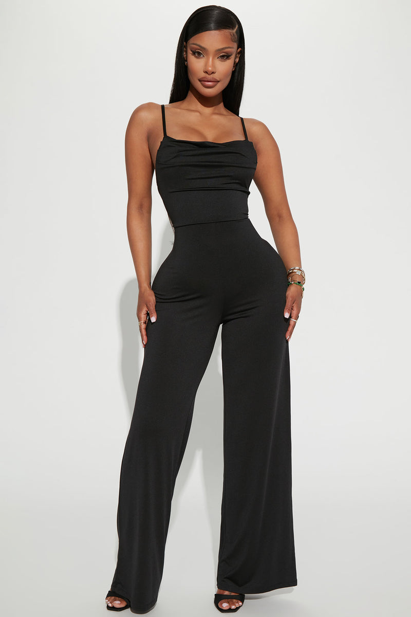 Colette Cowl Neck Jumpsuit - Black | Fashion Nova, Jumpsuits | Fashion Nova