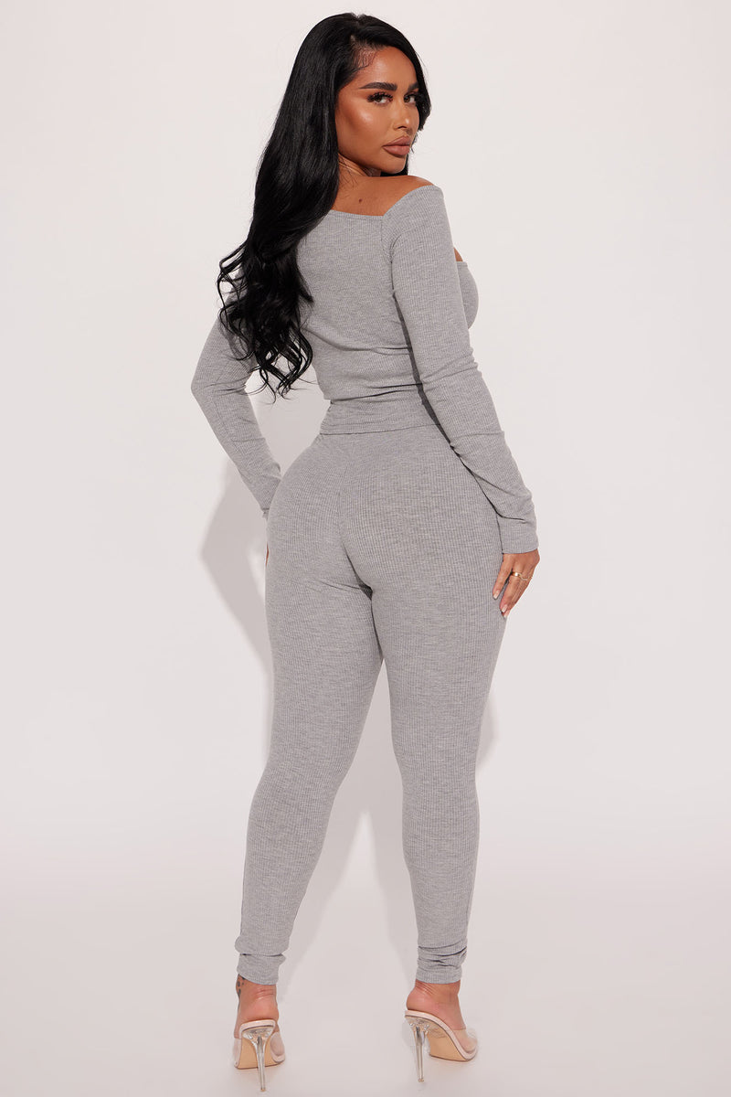 Low Key Legging Set - Heather Grey | Fashion Nova, Matching Sets ...