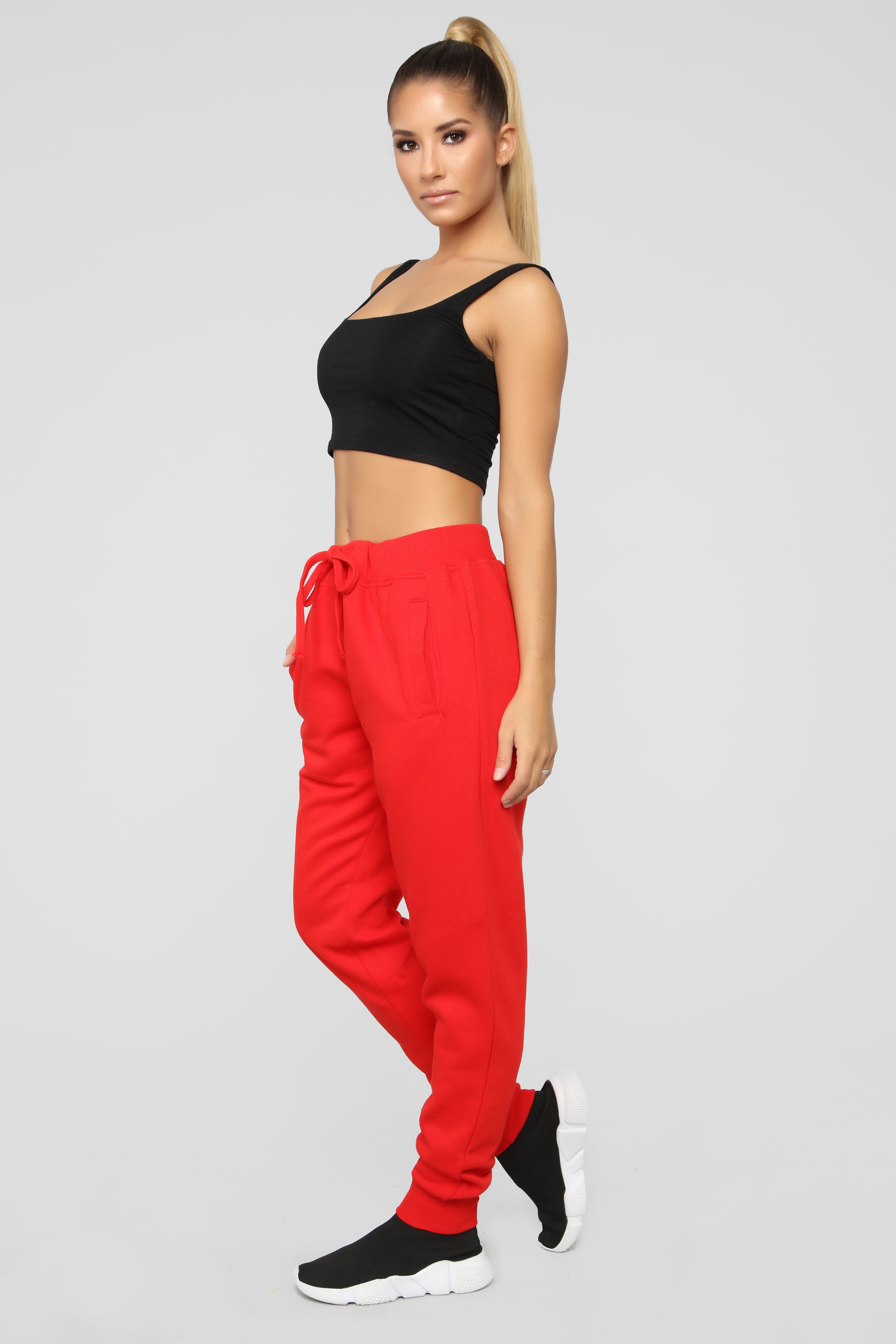 Stole Your Boyfriend's Oversized Jogger - Red – Fashion Nova