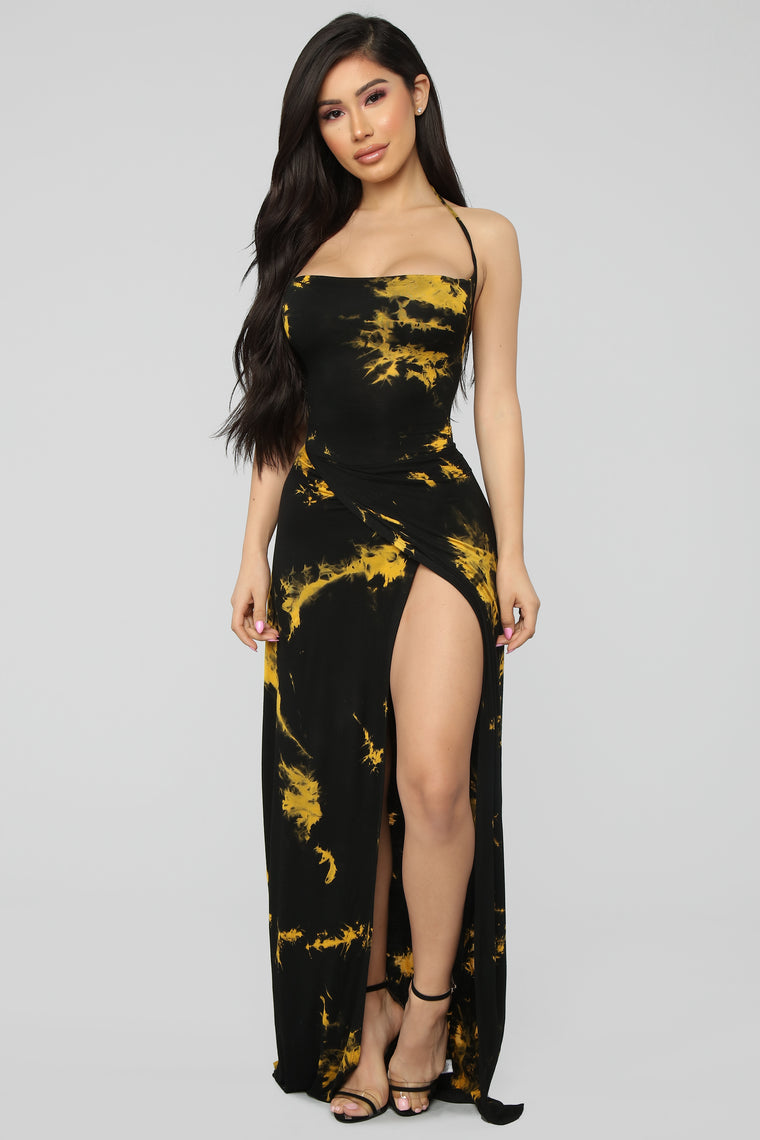 Stained with envy halter dress black mustard seed