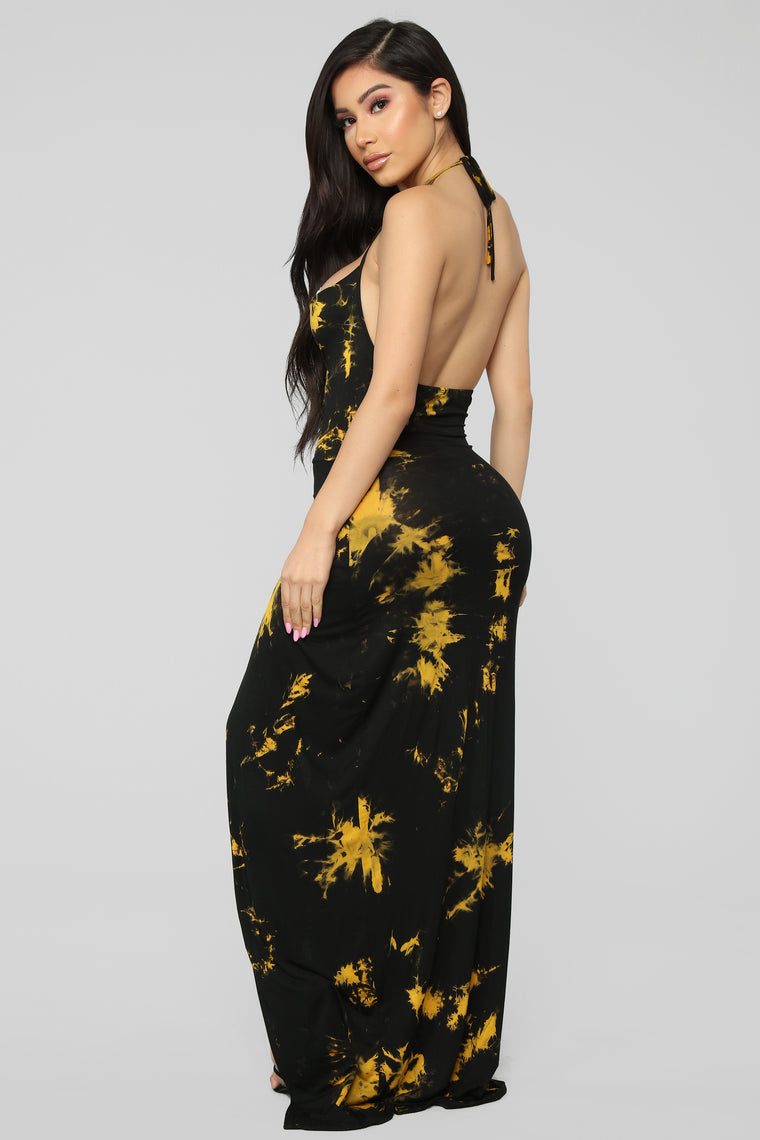 Stained with envy halter dress black mustard seed