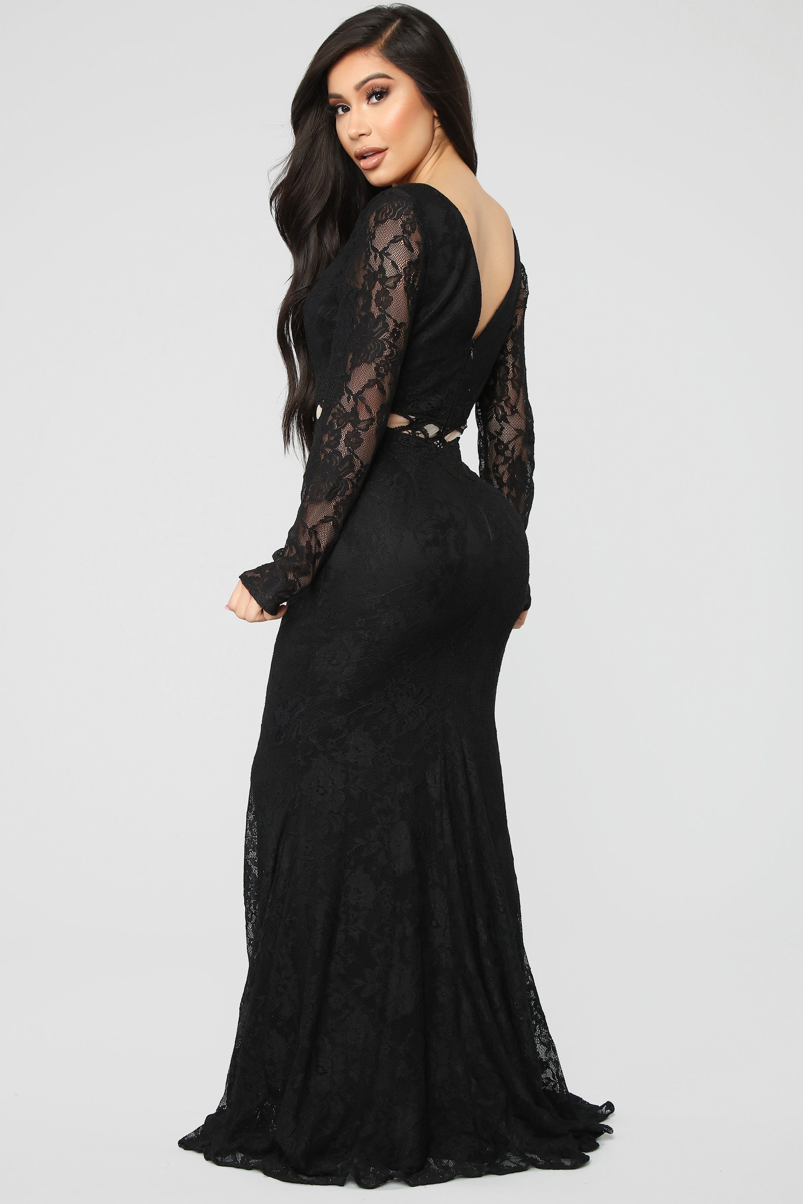 Flirtation Lace Dress - Black – Fashion Nova