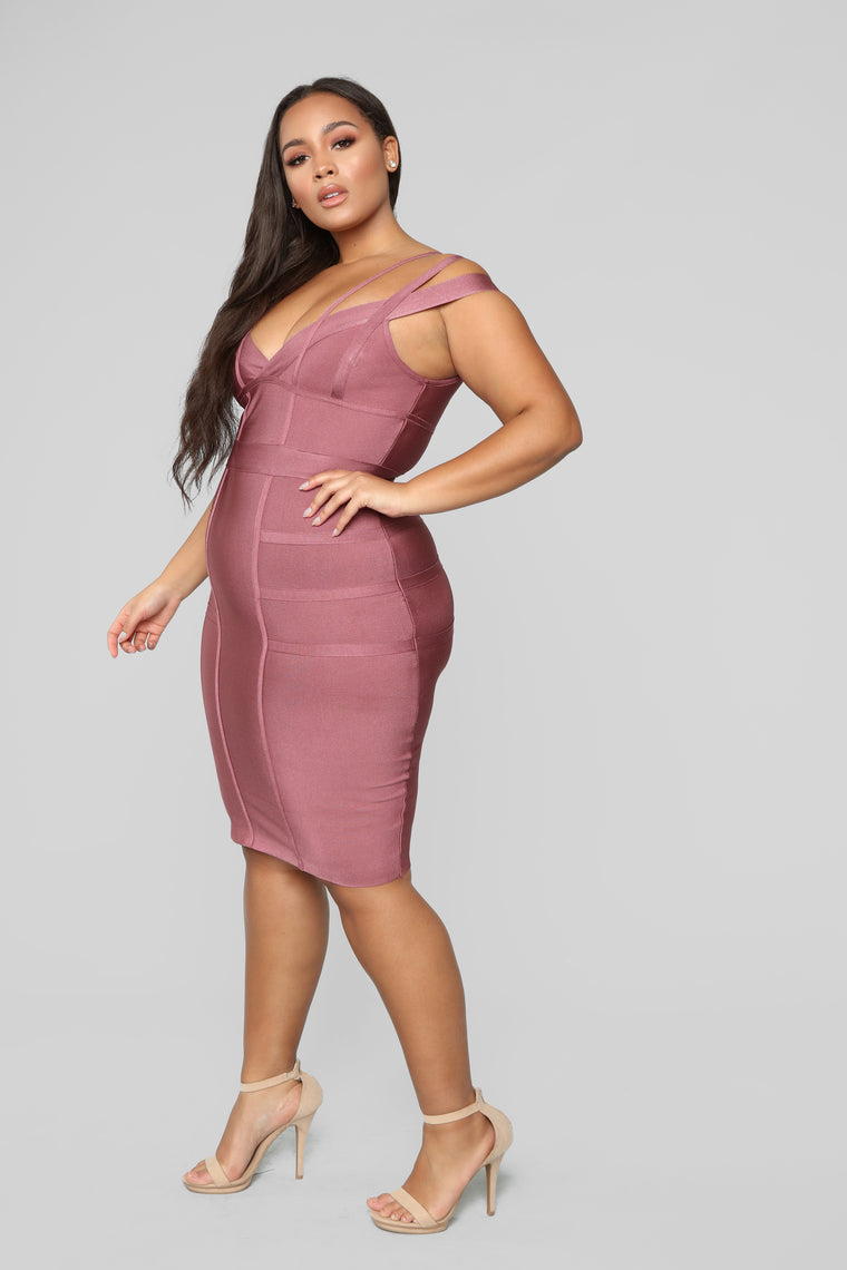 Lansa Bandage Dress - Dark Mauve, Dresses | Fashion Nova