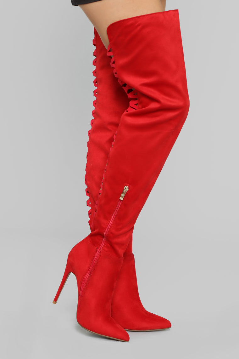 red boots fashion nova