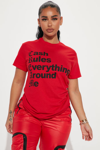 Fashion Nova Women T-Shirt Tee Top Shirt Plus Size 1X Cotton Red