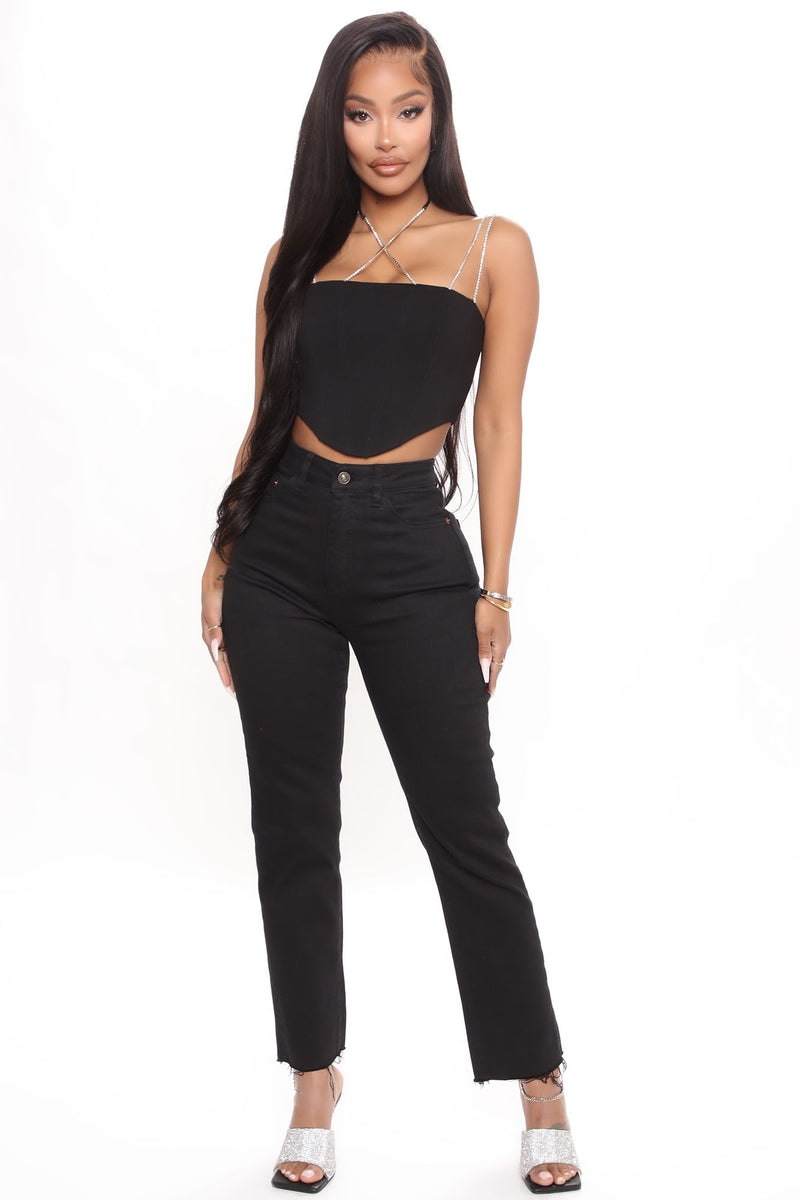 Danika Raw Hem Straight Leg Jeans - Black | Fashion Nova, Jeans ...