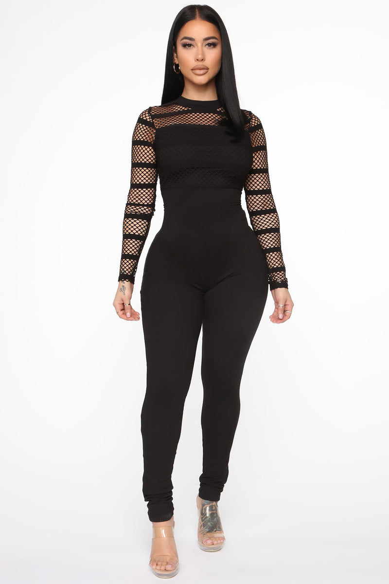 Brief Preview Fishnet Jumpsuit - Black | Fashion Nova, Jumpsuits ...