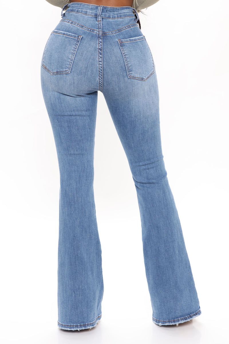 New York City Mid Rise Flare Jeans - Medium Blue Wash | Fashion Nova ...