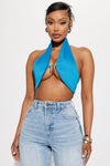 Kacee Halter Top - Turquoise