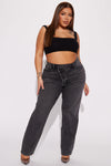 The Crossover Straight Leg Jeans - Black