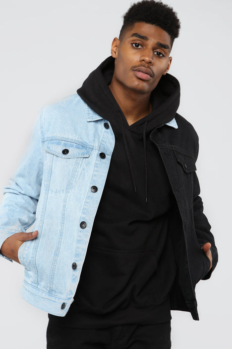 Two Tone Denim Jacket - Black/Combo 