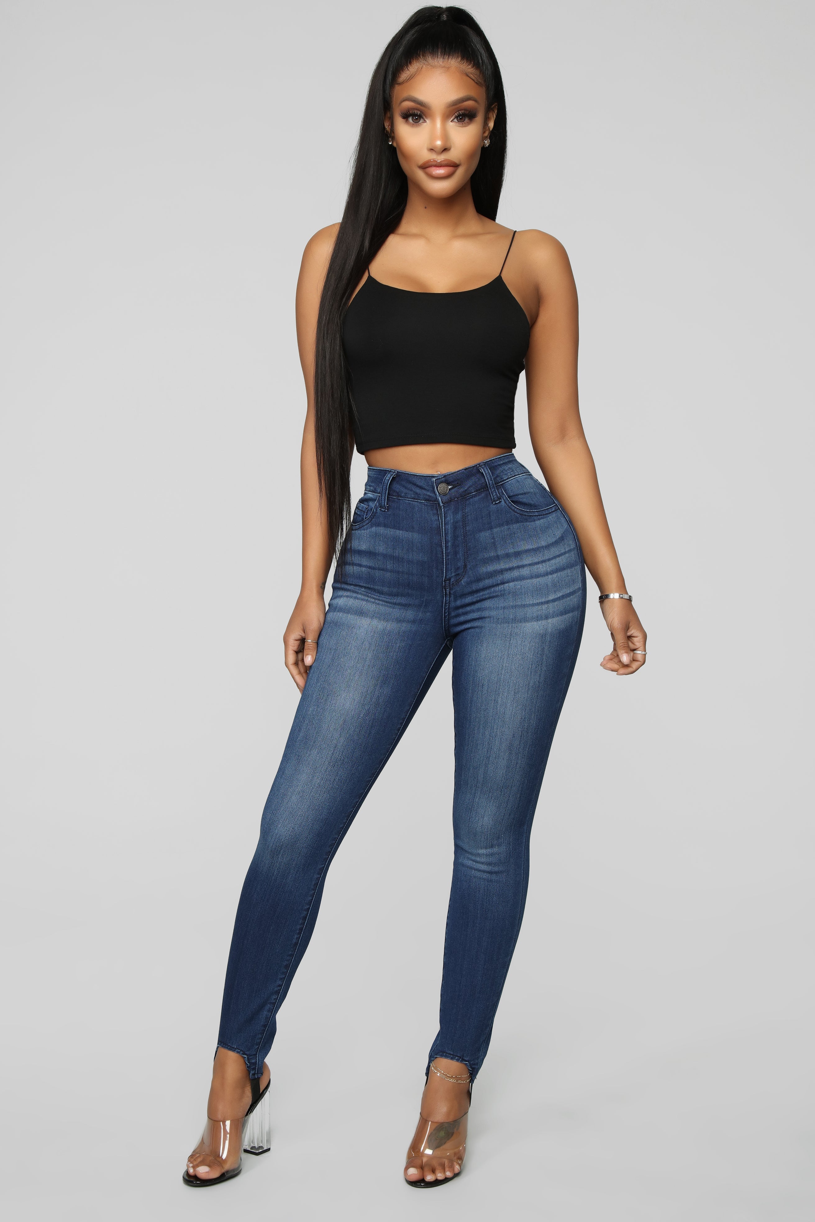 Back In The Saddle Stirrup Jeans - Dark Denim – Fashion Nova