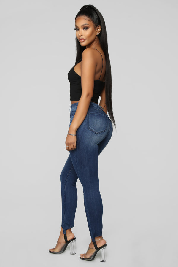 Back In The Saddle Stirrup Jeans - Dark Denim – Fashion Nova